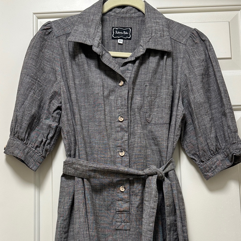 Roberta Oaks Gray Long Sleeve Dress xs